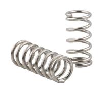 Molla Compressione Acciaio inossidabile, 15mm OD, 1.6mm Filo Diametro, 15mm Libero Lunghezza, Color argento, 10 Pezzi