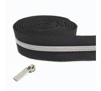 Molla di Compressione 2pc 2-10M 3# 5 Cerniere in nylon Nastro in borsa Zaino Cursore Cerniera Cappotto Giacca Zip Tira Kit di riparazione Accessori for cucire fai da te(Black,5Meters,Color-03)