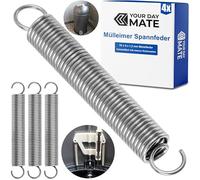 Molla di ricambio per cestino, 4 pezzi, in acciaio per molle, compatibile con wesco Kickmaster, molla in metallo 70 x 9 x 1,2 mm, gancio doppio Set di molle di ricambio per cestino a pedale