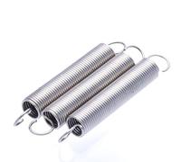 Molla di tensione a doppio gancio, 10 pezzi di filo di estensione a molla con gancio a S in acciaio inossidabile 304 argento(0.4x4x50mm)