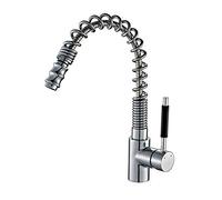 Molla doccetta Estraibile, Rubinetto da Cucina, Miscelatore Acqua Fredda, Rubinetto Universale per lavello da Cucina in Rame, Maniglia Singola Rotante a 360 Gradi.