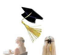 Molla per capelli con cappello di laurea, molletta per capelli con nappa, mini accessorio per capellis nappa per donne e ragazze, piccolo porta forcine nero a forma di tocco per foto di laurea (1pc)