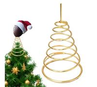 Molla Per Puntale Albero Di Natale Base Montaggio in Metallo Addobbi | Supporto Con Molla Sulla Cima 'Albero Di Natale Per Casa Appartamento Scuola Casale Giardino Corte Patio Balcone S Oro