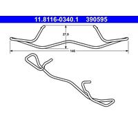 Pinza freno + Molla pinza freno ATE per FORD, MAZDA, VOLVO 3 II
