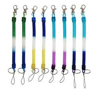 Molla Portachiavi,8 Pcs Colorato Retrattile Portachiavi Spirale Elastico Cordino Multifunzione Portachiavi a Molla a Allungabile,per Uomo Donna e Bambini