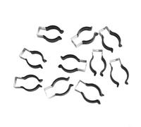 Molla Terry Clips - Fascette stringitubo a base stretta per utensili, spazzole, rastrelli, in acciaio inox con impugnatura in gomma, 10 pezzi, misure assortite (20-30 mm)
