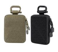 Molle - Borsa piccola in poliestere EDC Pouch, mini borsa da uomo, borsa medica, per sport, escursionismo, campeggio, attività all'aperto (nero, verde militare)