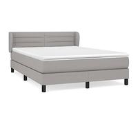 Molle insacchettate silenziose Testiera regolabile 140x200 Grigio chiaro | Giroletto a Molle con Materasso e Coprimaterasso Grigio Chiaro 140x200cm Tessuto Traspirante con Testiera Regolabile