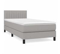 Molle Insacchettate Silenzioso Testiera Regolabile Grigio Chiaro 100x200 cm | Letto a Molle con Materasso e Coprimaterasso Grigio Chiaro 100x200 cm, Tessuto Traspirante con Testiera Regolabile, Supporto