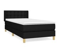 Molle Insacchettate Supporto Adattivo Testiera Regolabile Nero 80x200 cm | Giroletto a Molle con Materasso e Coprimaterasso 80x200 Nero in Tessuto Traspirante Regolabile per Rilassamento Notte