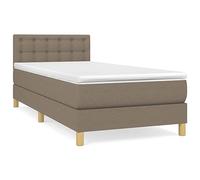 Molle Insacchettate Sustentazione Media Testiera Regolabile Talpa 100x200 | Giroletto a Molle con Materasso e Coprimaterasso 100x200 cm Tortora in Tessuto Traspirante con Testiera Regolabile, Letto