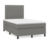 Molle insacchettate Testiera regolabile Grigio scuro 120x200 cm | Giroletto a Molle con Materasso e Coprimaterasso Grigio Scuro 120x200 cm Tessuto, Testiera Regolabile, Sostegno Medio-Duro,