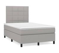 Molle insacchettate traspirante testiera regolabile Grigio chiaro 120x200cm | Giroletto a Molle con Materasso Insacchettato e Coprimaterasso Grigio Chiaro 120x200cm Tessuto Traspirante Testiera