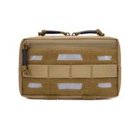 Molle - Marsupio tattico utility, impermeabile, con cerniera a 2 vie e strisce riflettenti per attività all'aperto, campeggio, viaggi, escursioni, marrone, taglia unica, Classique