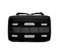 Molle - Marsupio tattico utility, impermeabile, con cerniera a 2 vie e strisce riflettenti per attività all'aperto, campeggio, viaggi, escursioni, Nero , Classique