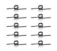 Molle metalliche Molla di torsione a forma di V da 10 pezzi 60/90/120/180 gradi, diametro esterno 10 mm, Assorted molle di torsione a 3 giri, diametro filo 1,2 mm Molle metalliche(180 Degrees)