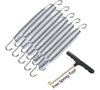 Molle per trampolino, zincate, resistenti, in metallo, resistenti alla ruggine e di lunga durata, 10 molle per trampolino fitness e 1 strumento a molle (165mm/6.5 pollici)