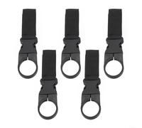 Molle - Set di 4 clip porta bottiglia d'acqua, cinghie per un facile trasporto su attrezzi esterni, adatto per varie attività (nero)