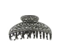 Molletta a clip a forma di polipo, con strass e strass, per donne e ragazze, per matrimoni, feste, accessori per capelli sottili e sottili, colore: nero (grigio)