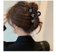 Molletta per capelli a forma di cuore con strass, a forma di cuore, con cristalli, per donne e ragazze (nero A)