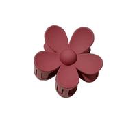 Molletta per capelli a forma di fiore, 7 cm, in tinta unita, satinata, per donne e ragazze, forcina per capelli, a forma di squalo, accessori per capelli (rosso vinaccio)