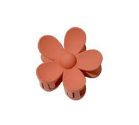 Molletta per capelli a forma di fiore, 7 cm, in tinta unita, satinata, per donne e ragazze, forcina per capelli, a forma di squalo, accessori per capelli (arancione scuro)