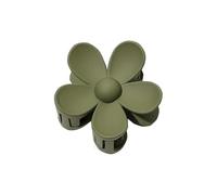 Molletta per capelli a forma di fiore, 7 cm, tinta unita, satinata, per donne e ragazze, forcina per capelli, a forma di squalo, accessorio per capelli (verde oliva)