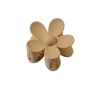 Molletta per capelli a forma di fiore, 7 cm, tinta unita, satinata, per donne e ragazze, forcina per capelli, a forma di squalo, accessori per capelli (caffè chiaro)