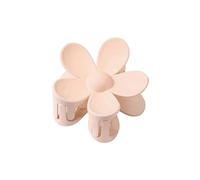 Molletta per capelli a forma di fiore, 7 cm, tinta unita, satinata, per donne e ragazze, forcina per capelli, a forma di squalo, accessori per capelli (albicocca)