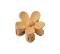Molletta per capelli a forma di fiore, 7 cm, tinta unita, smerigliata, per donne e ragazze, forcina per capelli, a forma di squalo, accessori per capelli (cachi)