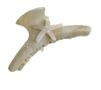Molletta per capelli a forma di stella marina, graziosa clip per capelli a forma di oceano, clip per capelli in acetato per ragazze, piccola molletta per capelli da donna (beige)