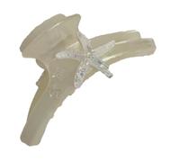 Molletta per capelli a forma di stella marina, graziosa clip per capelli a forma di oceano, clip per capelli in acetato per ragazze, piccola molletta per capelli da donna (bianco perla)