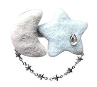 Molletta per capelli in peluche fatta a mano a forma di luna e stella con catena calda semplice perni clip laterale per capelli