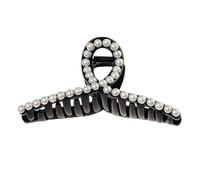 Molletta per capelli in plastica con perle, accessorio per donne e ragazze, per feste, parrucchiere, colore nero, tipo 4, stile 9
