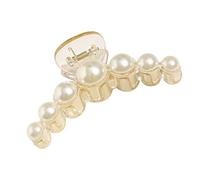 Molletta per capelli in plastica con perle, per donne e ragazze, accessorio per parrucchiere, color champagne, tipo 6, stile 13