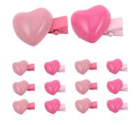 Molletta per Chioma a Forma di Cuore 24 Pezzi in Plastica | Rosa e Rosa Acceso, per Bambine e Ragazze, Mini Fermagli Presa Sicura per Pettinature e Feste