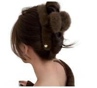 Mollette a artiglio, Confezione da 3 fermagli for capelli, copricapo multicolore in peluche Winter Love