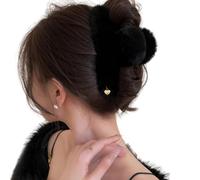 Mollette a artiglio, Confezione da 3 fermagli for capelli, copricapo multicolore in peluche Winter Love