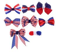 Mollette Chioma Donna 8 Pezzi Fiocco a Tre Colori Patriottico | Poliestere e Metallo, per Festa a Tema e Abiti Speciali, Resistenza allo Scolorimento e Tenuta Sicura