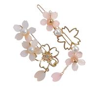 Mollette Chioma Donna Fiore Ciliegi 2 Pezzi Resina Lega di Zinco | Stile Chic ed Elegante, Charm Pendente, Comode al Tatto, per Matrimoni e Occasioni Speciali