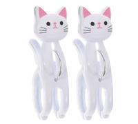 Mollette, clip per gatti | Mollette forma di gatto Mollette per bucato - 2 clip antiscivolo per bucato, per asciugatura all'aria, senza traccia, per bucato nel bagno