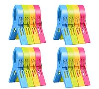 Mollette da Bucato, Mollette in Plastica Grandi Multicolore, Clip di Vestiti Antivento Pioli Supporti per Telo Mare, Trapunta, la Conservazione degli Alimenti, la Lavanderia(16 Pezzi)
