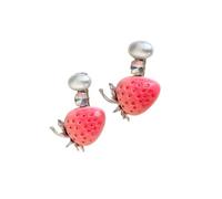 Mollette Decorative a Fragola per Adolescenti, Coppia Accessori per Capelli Perle con Ciondolo Sfaccettato Adatto Stile Scolastico Coppia Fermagli per Capelli a Fragola Mollette