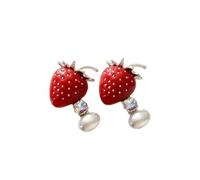 Mollette Decorative a Fragola per Adolescenti, Coppia Accessori per Capelli Perle con Ciondolo Sfaccettato Adatto Stile Scolastico Coppia Fermagli per Capelli a Fragola Mollette