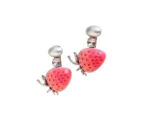 Mollette Decorative a Fragola per Adolescenti, Coppia Accessori per Capelli Perle con Ciondolo Sfaccettato Adatto Stile Scolastico Coppia Fermagli per Capelli a Fragola Mollette