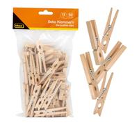 Mollette decorative Idena da 7,3 cm, mollette in legno, 50 pezzi