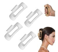 Mollette elastiche morbide alla moda a forma di squalo, antiscivolo, per donne, flessibili e infrangibili, per capelli spessi/sottili, comoda finitura opaca per uno styling tutto il giorno (bianco* 4