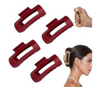 Mollette elastiche morbide e alla moda a forma di squalo, antiscivolo, per donne, flessibili e infrangibili, per capelli spessi/sottili, comoda finitura opaca per uno styling tutto il giorno (rosso, 4