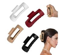 Mollette elastiche morbide e alla moda a forma di squalo, antiscivolo, per donne, flessibili e infrangibili, per capelli spessi/sottili, comoda finitura opaca per uno styling tutto il giorno (4 pezzi)