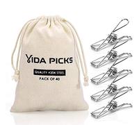 Mollette per bucato in metallo, con morsetto resistente, multiuso e durevoli, ideali stendibiancheria da esterno, casa, cucina, sacchetti di cibo, viaggi, ufficio come decorazione, confezione 40 pezzi